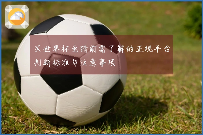 买世界杯竞猜前需了解的正规平台判断标准与注意事项